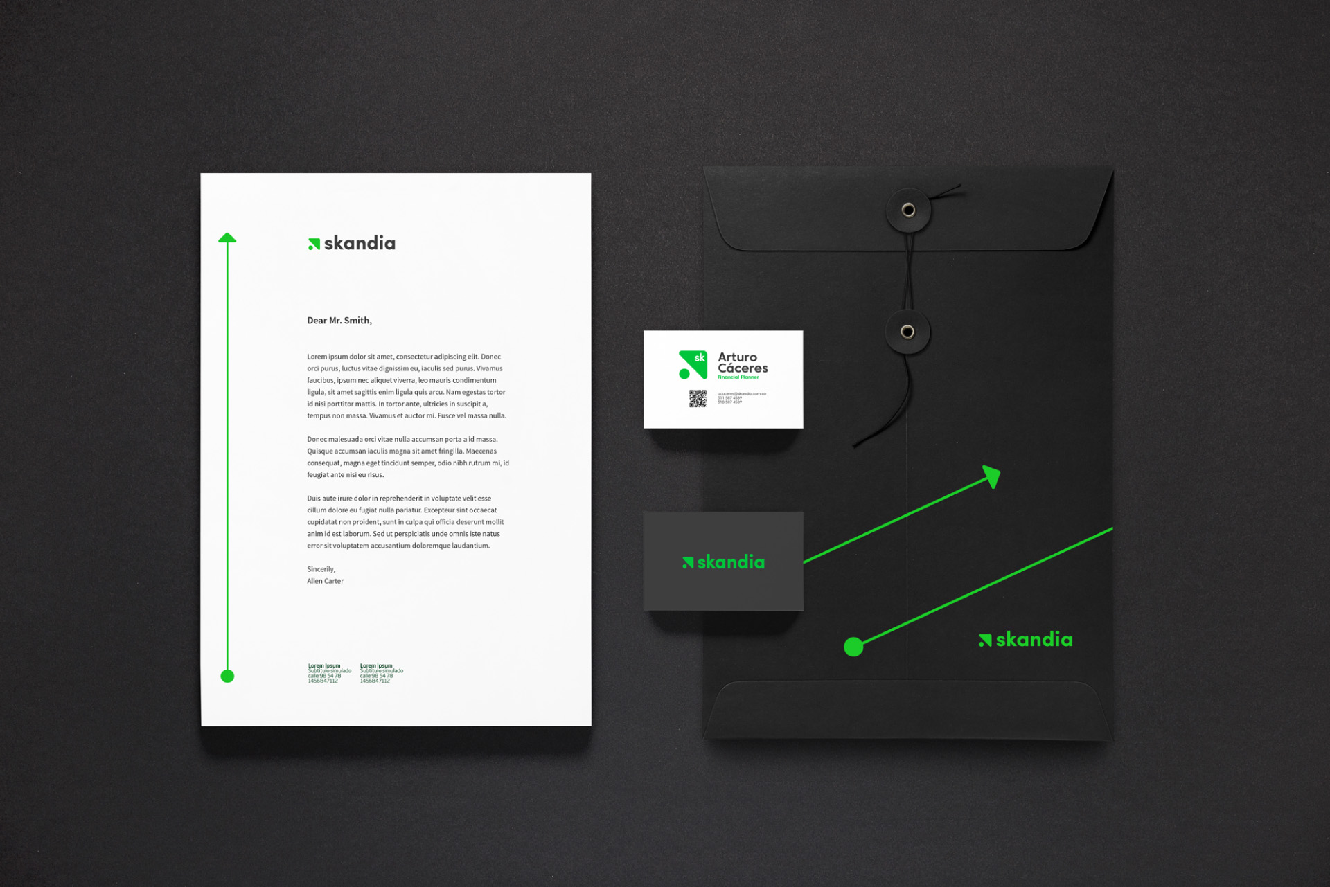 Branding. Diseño de papelería corporativa para Skandia