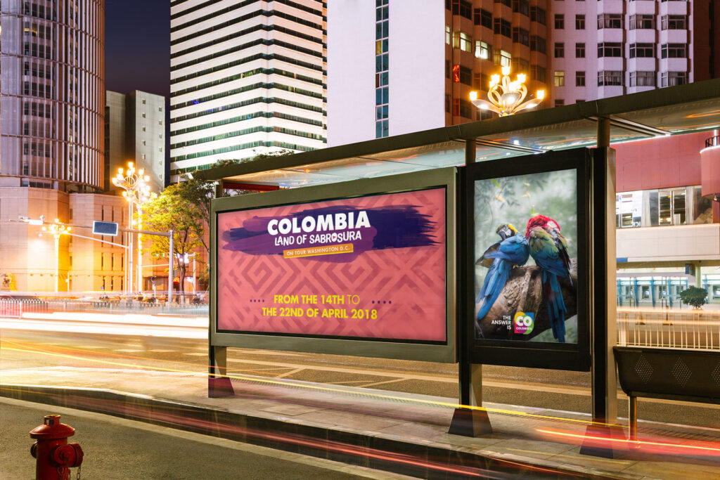 Diseño gráfico, valla para Marca Regional Colombia.