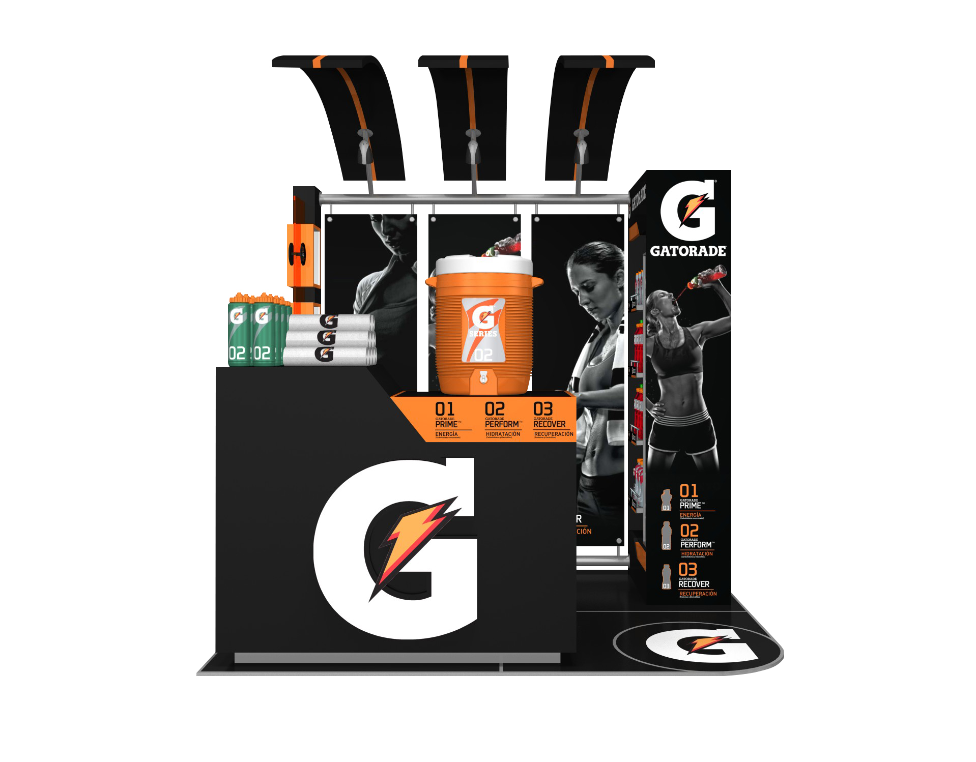 Diseño de material pop Gatorade. Diseño punto de venta